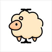 A cartoon sheep with a white background vector