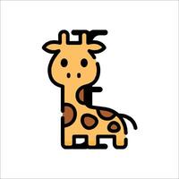 A giraffe is standing in front of a white background vector