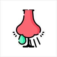 A pink vase with a green leaf on top vector