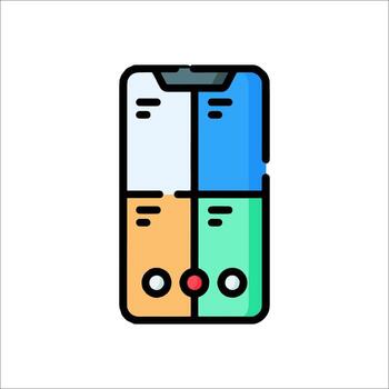 un teléfono con un vistoso caso en eso vector