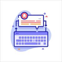A keyboard and a chat bubble icon vector