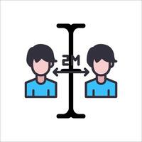 Two people are standing next to each other, one is pointing to the other vector