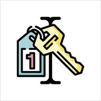 A key and a key ring with a number one on it vector