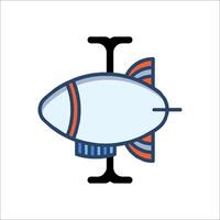 A cartoon airplane with a propeller on top vector