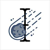 A letter l with a rock in it vector