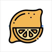 A lemon slice icon with a slice of lemon vector