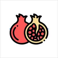 Pomegranate fruit icon illustration vector
