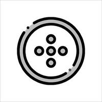 A black and white icon of a button vector