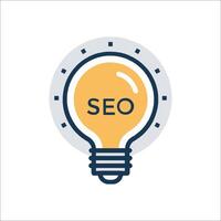 Seo light bulb icon vector