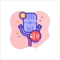 A microphone with a microphone icon and a dollar sign vector