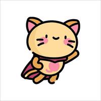 A cartoon cat with a cape on vector