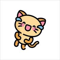 A cartoon cat with a smile on its face vector
