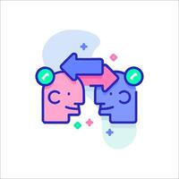 Two people are talking to each other in a line vector