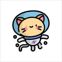 An illustration of a cat in an astronaut suit vector
