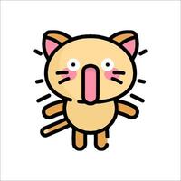 A cartoon cat with its tongue out vector