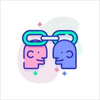 Two people are holding a chain in their hands vector