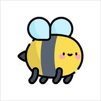 A cartoon bee with a smile on its face vector