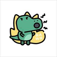 A cartoon dinosaur with a mouth open and a tongue out vector