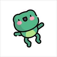 A cartoon frog with pink eyes and a smile vector
