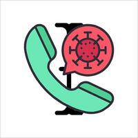 A phone with a virus icon on it vector