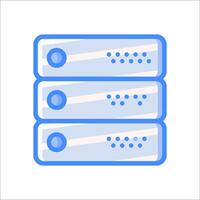 A stack of servers with blue dots on them vector