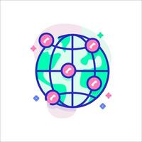 The world is connected icon vector