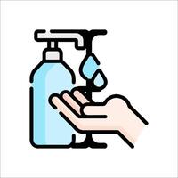 Hand washing with soap and water icon vector