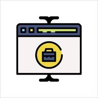 A computer screen with a yellow and black icon vector