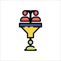 A colorful icon of a wine glass with a red and yellow top vector
