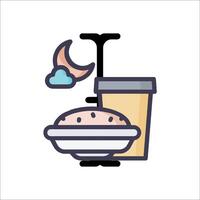 A plate with food and a cup of coffee vector