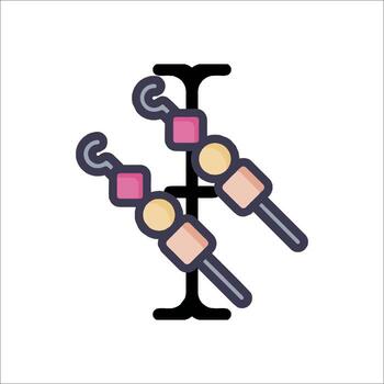 Two skewers with a wrench on them vector