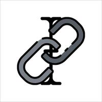A link icon with a chain and a chain link vector
