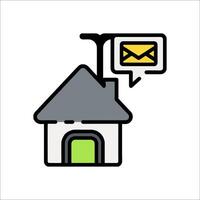 Mail icon with envelope and speech bubble vector