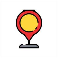 A red and yellow pin on a white background vector