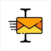 Mail icon with a letter in the middle vector