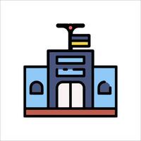 A building with a flag on top of it vector