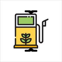 A gas pump with a plant on it vector