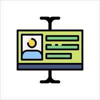 A computer monitor with a person on it vector