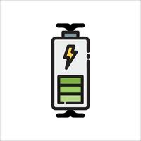 A battery with a lightning bolt on it vector