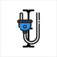 A blue and black electric plug with a handle vector