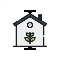 A house with a plant growing out of it vector