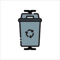 A trash can with a recycling symbol on it vector