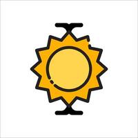 A yellow sun icon on a white background vector
