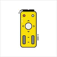 A yellow remote control on a white background vector