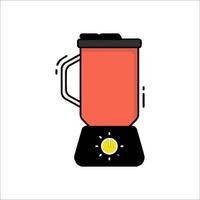 A blender with a red lid on a white background vector
