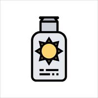 A bottle of sun lotion with a sun on it vector