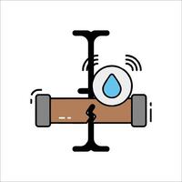 A water pipe with a drop of water on it vector