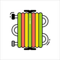 A colorful radiator with four tubes on it vector