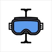 A ski goggles icon on a white background vector