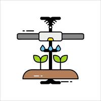 A plant growing on a watering can with a drip vector
